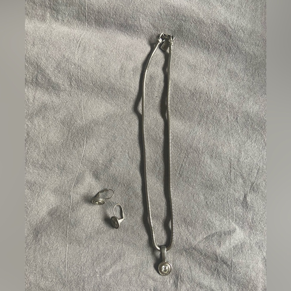 Artisan Silver Necklace and Earring Set
